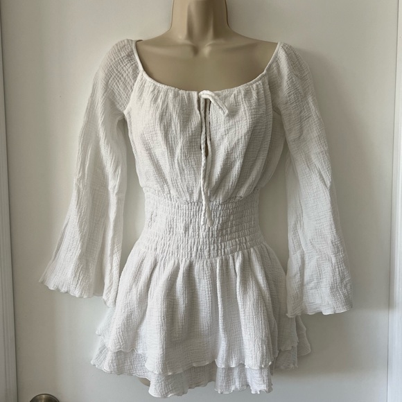 Long Sleeve Tiered Skirt Mini Dress (Majorelle) - Picture 3 of 12